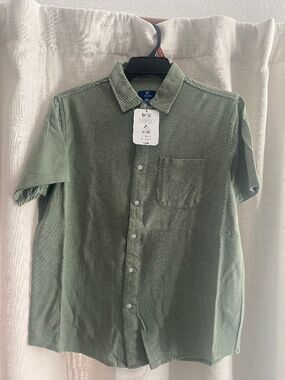 Box of 10 shirts! George Medium Green Knit Button Down Shirt new with tag NWT